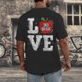 LOVE Apple 3rd Grade Teacher Student School Men's Back Print T-Shirt, funny design LOVE Apple 3rd Grade Teacher Student School Men's Back Print T-Shirt, funny design