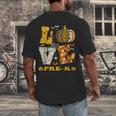 LOVE Pre-K Pumpkin Teacher Student Halloween Costume Men's Back Print T-Shirt, funny design