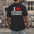I Love Student Council Student Teacher Men's Back Print T-Shirt, funny design I Love Student Council Student Teacher Men's Back Print T-Shirt, funny design