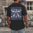 Maestra El Salvador Coquette Bow Hispanic Spanish Teacher Men's Back Print T-Shirt, funny design