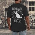 Math Nerd Math Teacher Cat Lover I Love Math And Cats Men's Back Print T-Shirt, funny design
