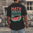 Math Only Place Where People Buy 66 Watermelons Teacher Joke Men's Back Print T-Shirt, funny design