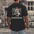 Math Teacher Chicken Mathemachicken Pun Men's Back Print T-Shirt, funny design Math Teacher Chicken Mathemachicken Pun Men's Back Print T-Shirt, funny design