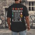 Math Teacher Christmas 12 Days Of Teaching Math Christmas Men's Back Print T-Shirt, funny design
