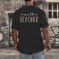 Math Teacher Cute Floral Men's Back Print T-Shirt, funny design Math Teacher Cute Floral Men's Back Print T-Shirt, funny design