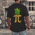 Math Teacher Hawaiian Shirts Pineapple Pi Day Symbol Men's Back Print T-Shirt, funny design