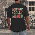 Be Merry Be Jolly Be Kind Merry Christmas Teacher Xmas PJs Men's Back Print T-Shirt, funny design Be Merry Be Jolly Be Kind Merry Christmas Teacher Xmas PJs Men's Back Print T-Shirt, funny design