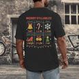 Merry Syllables Teacher Christmas Educational Kids Men's Back Print T-Shirt, funny design