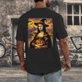 Mona Lisa Pumpkin Halloween Art Teacher Witchy Women Kids Men's Back Print T-Shirt, funny design Mona Lisa Pumpkin Halloween Art Teacher Witchy Women Kids Men's Back Print T-Shirt, funny design