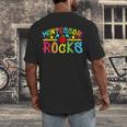 Montessori Rocks Montessori Teacher Back To School Men's Back Print T-Shirt, funny design Montessori Rocks Montessori Teacher Back To School Men's Back Print T-Shirt, funny design