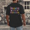 Motivational Progress Over Perfection Back To School Teacher Men's Back Print T-Shirt, funny design Motivational Progress Over Perfection Back To School Teacher Men's Back Print T-Shirt, funny design