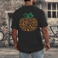 Music Notes Pumpkin Music Teacher Halloween Men's Back Print T-Shirt, funny design