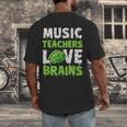 Music Teachers Love Brains Cute Teaching Halloween Men's Back Print T-Shirt, funny design Music Teachers Love Brains Cute Teaching Halloween Men's Back Print T-Shirt, funny design