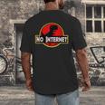 Nerdy No Internet Dinosaur Computer Science Teacher Men's Back Print T-Shirt, funny design