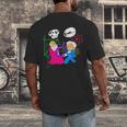 Nerdy Pythagoras Fighting Over C Squared Math Teacher Men's Back Print T-Shirt, funny design Nerdy Pythagoras Fighting Over C Squared Math Teacher Men's Back Print T-Shirt, funny design