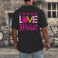 In October We Wear Pink Love Teacher Breast Cancer Awareness Men's Back Print T-Shirt, funny design