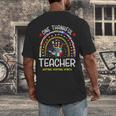 One Thankful Teacher Hispanic Heritage Month Countries Flags Men's Back Print T-Shirt, funny design One Thankful Teacher Hispanic Heritage Month Countries Flags Men's Back Print T-Shirt, funny design