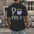 P Is For Pre-K Preschool Teacher Tie Dye Back To School Men's Back Print T-Shirt, funny design