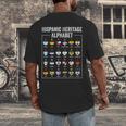 Hispanic Flags Alphabet Hearts Latin Heritage For Teacher Men's Back Print T-Shirt, funny design