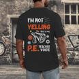 PE Teacher Voice PE Teacher School Fitness Class Men's Back Print T-Shirt, funny design