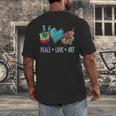 Peace Love Art Painting Palette Art Teacher Men's Back Print T-Shirt, funny design Peace Love Art Painting Palette Art Teacher Men's Back Print T-Shirt, funny design
