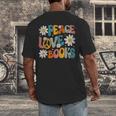 Peace Love Books Bookworm Librarian Reading Teacher Groovy Men's Back Print T-Shirt, funny design Peace Love Books Bookworm Librarian Reading Teacher Groovy Men's Back Print T-Shirt, funny design