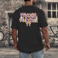 Physical Education Halloween Bow Checkered Teacher Ghost PE Men's Back Print T-Shirt, funny design