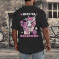 Pink Unicorn Spanish Teacher Regalos Para Bilingue Teacher Men's Back Print T-Shirt, funny design