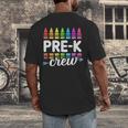 Pre-K Crew Teacher Team Squad Hello Back School Graduation Men's Back Print T-Shirt, funny design Pre-K Crew Teacher Team Squad Hello Back School Graduation Men's Back Print T-Shirt, funny design