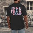 In My Pre K Era Groovy Back To School First Day Teacher Kids Men's Back Print T-Shirt, funny design