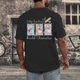 Preppy Silly Teacher Goose Build Character Back To School Men's Back Print T-Shirt, funny design Preppy Silly Teacher Goose Build Character Back To School Men's Back Print T-Shirt, funny design