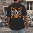 Preschool Boo Crew Preschool Halloween Teacher Men's Back Print T-Shirt, funny design