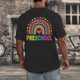 Preschool Rainbow Girls Boys Kids Teacher Back To School Men's Back Print T-Shirt, funny design