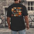 Pumpkin Spice Autumn Leaves IEPS Sped Teacher Fall Men's Back Print T-Shirt, funny design Pumpkin Spice Autumn Leaves IEPS Sped Teacher Fall Men's Back Print T-Shirt, funny design
