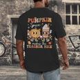 Pumpkin Spice Makes Teacher Nice Retro Fall Spooky Season Men's Back Print T-Shirt, funny design Pumpkin Spice Makes Teacher Nice Retro Fall Spooky Season Men's Back Print T-Shirt, funny design