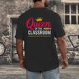 Queen Of The Classroom Teacher Men's Back Print T-Shirt, funny design