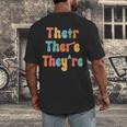 There Their They'Re English Class Grammar Joke Teacher Men's Back Print T-Shirt, funny design There Their They'Re English Class Grammar Joke Teacher Men's Back Print T-Shirt, funny design