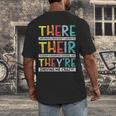 There Their They’Re Grammar Joke For English Teacher Student Men's Back Print T-Shirt, funny design