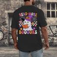 Read More Books Ghost Reading Book Teacher Halloween Men's Back Print T-Shirt, funny design Read More Books Ghost Reading Book Teacher Halloween Men's Back Print T-Shirt, funny design