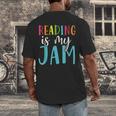 Reading Is My Jam Back To School Teacher Men's Back Print T-Shirt, funny design Reading Is My Jam Back To School Teacher Men's Back Print T-Shirt, funny design