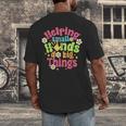Retro Helping Small Hands Do Big Things Teacher Appreciation For Men Women Men's Back Print T-Shirt, funny design Retro Helping Small Hands Do Big Things Teacher Appreciation For Men Women Men's Back Print T-Shirt, funny design