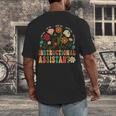 Retro Instructional Assistant Wildflowers Teacher Aide Men's Back Print T-Shirt, funny design