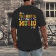 Retro Thankful For Music Floral Music Teacher Thanksgiving Men Women Men's Back Print T-Shirt, funny design