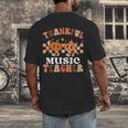 Retro Thankful Music Teacher Pumpkin Fall Thanksgiving Men's Back Print T-Shirt, funny design Retro Thankful Music Teacher Pumpkin Fall Thanksgiving Men's Back Print T-Shirt, funny design