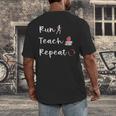Run Teach Repeat Teacher Running Saying Slogan Runner Men's Back Print T-Shirt, funny design Run Teach Repeat Teacher Running Saying Slogan Runner Men's Back Print T-Shirt, funny design
