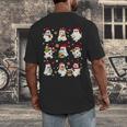 Santa Ghost Reading Books Christmas Library Teacher Men's Back Print T-Shirt, funny design