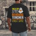 This Is My Scary Reading Teacher Costume Halloween School Men's Back Print T-Shirt, funny design