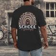 School Psych Teacher School Psychologist Leopard Rainbow Men's Back Print T-Shirt, funny design School Psych Teacher School Psychologist Leopard Rainbow Men's Back Print T-Shirt, funny design