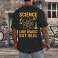 Science Like Magic But Real Nerdy Teacher Men's Back Print T-Shirt, funny design Science Like Magic But Real Nerdy Teacher Men's Back Print T-Shirt, funny design