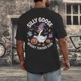 Silly Goose Spooky Teacher Club Halloween Witch Ghost Men's Back Print T-Shirt, funny design
